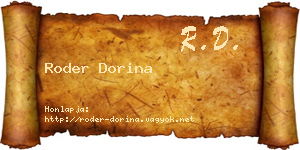 Roder Dorina névjegykártya